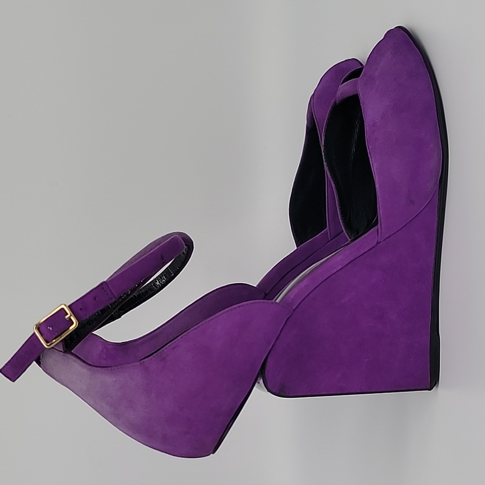 Pierre Hardy Purple Suede Arp Wedge Pumps 39